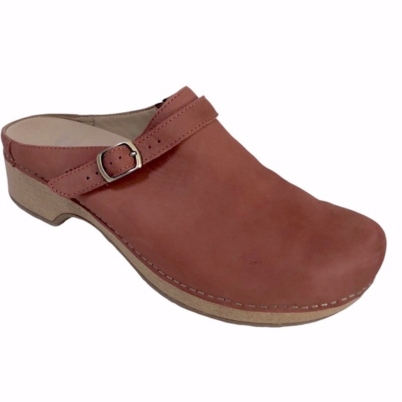 Dansko Shoes - Dansko Berry Cinnamon Nubuck Burnished Leather Clogs Buckle size 11.5-12 US